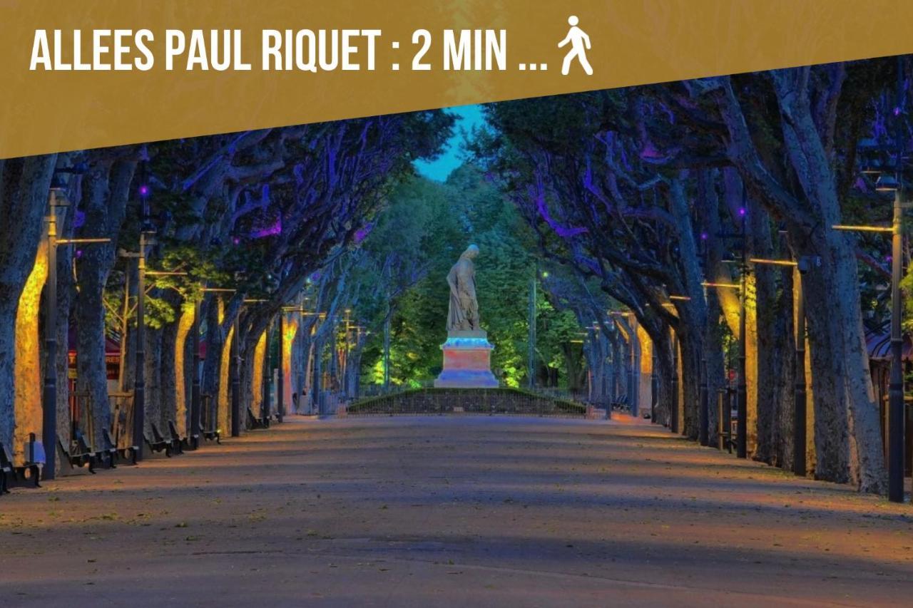Centre Historique - Free Parking - Self Checkin - Wifi - Industriel - Sleepntripbeziers Apartment Luaran gambar