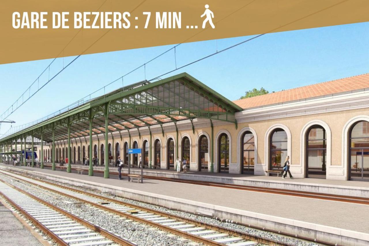Centre Historique - Free Parking - Self Checkin - Wifi - Industriel - Sleepntripbeziers Apartment Luaran gambar